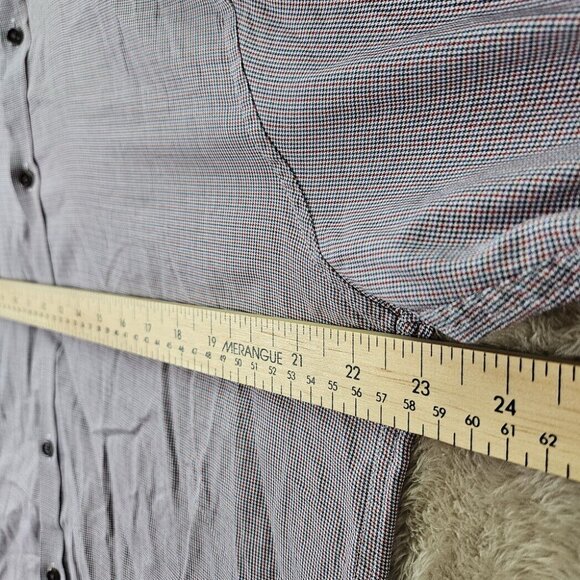 Ted Baker London Button-Down Shirt Multicolor Plaid Long Sleeve Men's Size 5 - Picture 3 of 10